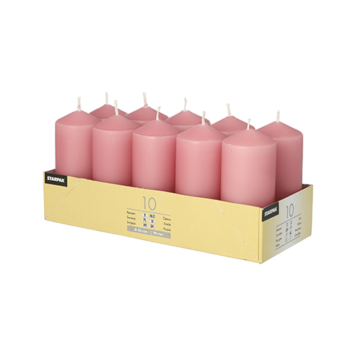 10 Stumpenkerzen Ø 40 mm · 90 mm altrosa