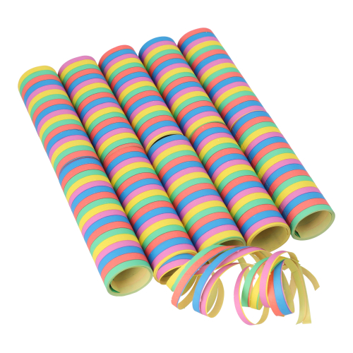 10 Luftschlangen 4 m "Stripes" flammhemmend