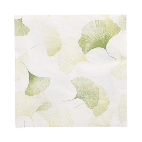 20 Servietten, 3-lagig 1/4-Falz 33 cm x 33 cm "Light Ginko"