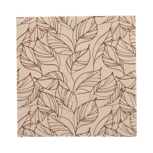 20 Servietten, 3-lagig 1/4-Falz 33 cm x 33 cm natur "Shapes of Leaves" aus recyceltem Papier