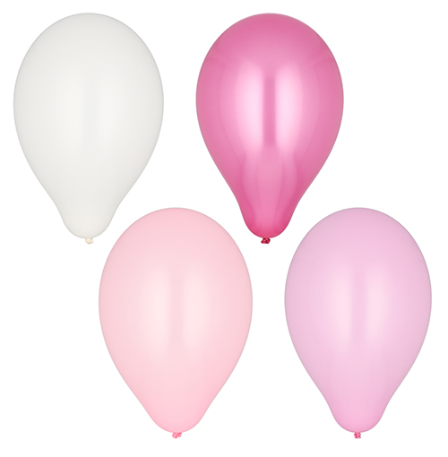 16 Luftballons Ø 25 cm farbig sortiert "Pink-Mix"