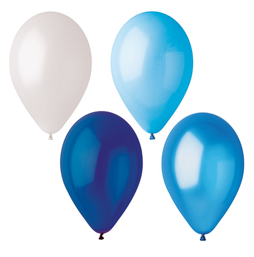 16 Luftballons Ø 25 cm farbig sortiert "Blue-Mix"