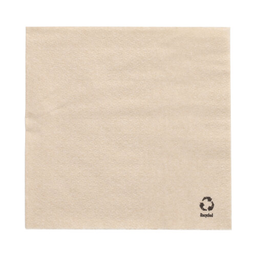 500 Servietten, 1-lagig 1/4-Falz 33 cm x 33 cm natur aus recyceltem Papier