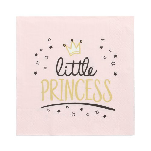 20 Servietten, 3-lagig 1/4-Falz 33 cm x 33 cm "Little Princess"