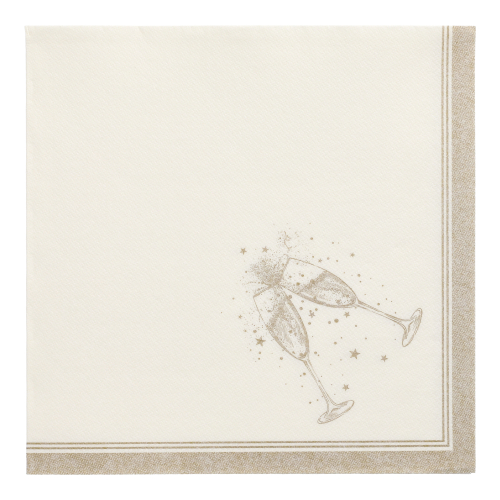 20 Servietten "ROYAL Collection" 1/4-Falz 40 cm x 40 cm gold "Festivities"