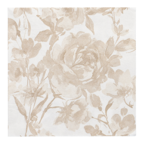 20 Servietten "ROYAL Collection" 1/4-Falz 40 cm x 40 cm sand "Rose"
