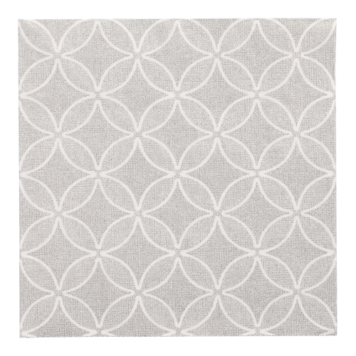 20 Servietten "ROYAL Collection" 1/4-Falz 40 cm x 40 cm grau "Circle Flowers"