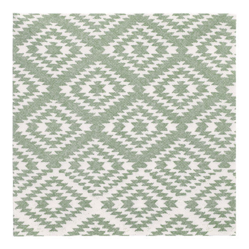 20 Servietten "ROYAL Collection" 1/4-Falz 40 cm x 40 cm dunkelgrün "Ethnic Look"