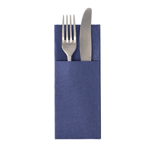50 Servietten "ROYAL Collection" 40 cm x 30 cm dunkelblau mit Besteckfalz