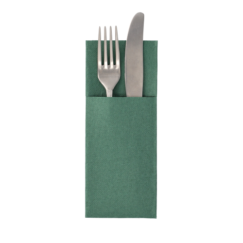 50 Servietten "ROYAL Collection" 40 cm x 30 cm dunkelgrün mit Besteckfalz