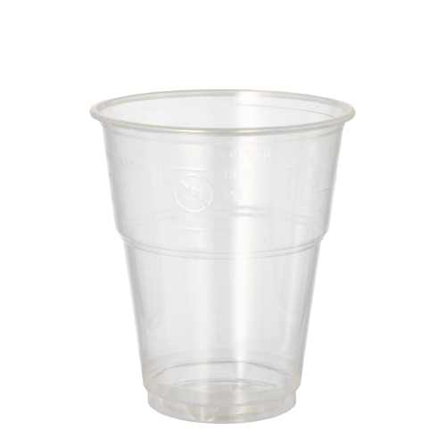 10 Kaltgetränkebecher, PLA "pure" 0,3 L Ø 9,5 cm · 11 cm glasklar mit Schaumrand