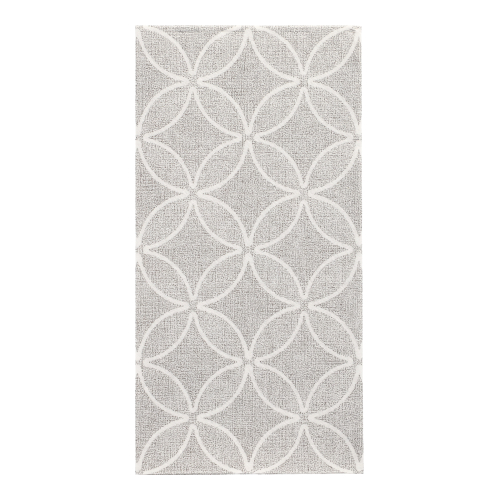 50 Servietten "ROYAL Collection" 1/8-Falz 40 cm x 40 cm grau "Circle Flowers"