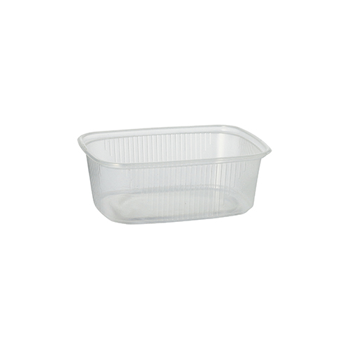 100 Verpackungsbecher, PP eckig 200 ml 3,9 cm x 8,1 cm x 10,8 cm transparent
