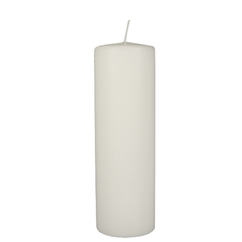 Stumpenkerze Ø 80 mm · 250 mm weiss mit Flachkopf