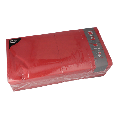 250 Servietten, 3-lagig 1/4-Falz 40 cm x 40 cm bordeaux