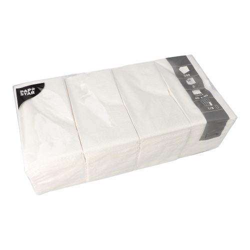 250 Servietten, 3-lagig 1/8-Falz 40 cm x 40 cm weiss