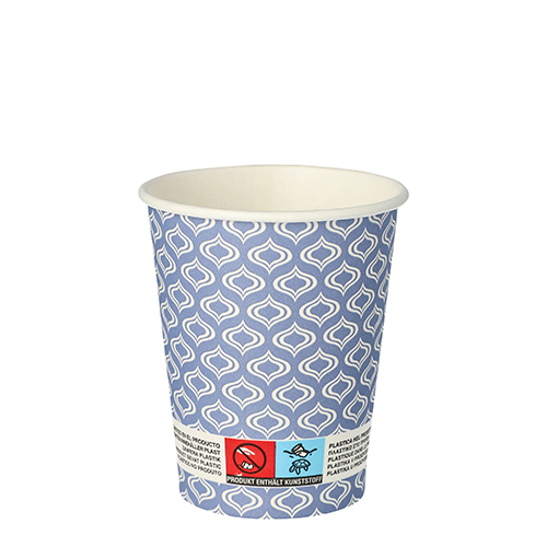 20 Trinkbecher, Pappe "To Go" 0,2 L Ø 8 cm · 9,1 cm "Blå droppen"