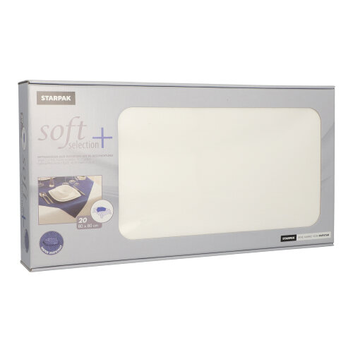 20 Mitteldecken, stoffähnlich, Vlies "soft selection plus" 80 cm x 80 cm weiss