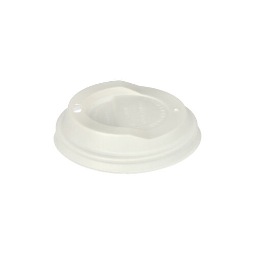 50 Dom-Deckel, C-PLA rund Ø 9 cm · 2,1 cm weiss