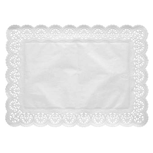 100 Spitzenpapiere eckig 53 cm x 32,5 cm weiss