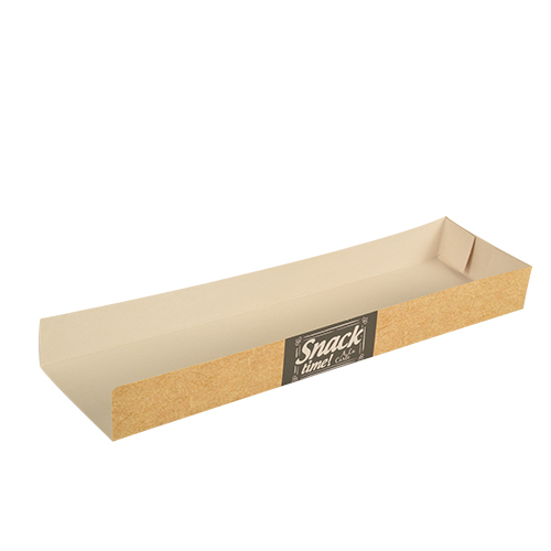 50 Snacktrays, Pappe "pure" 3 cm x 7,5 cm x 28,5 cm "Good Food"