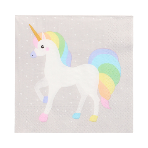 20 Servietten, 3-lagig 1/4-Falz 33 cm x 33 cm "Unicorn"