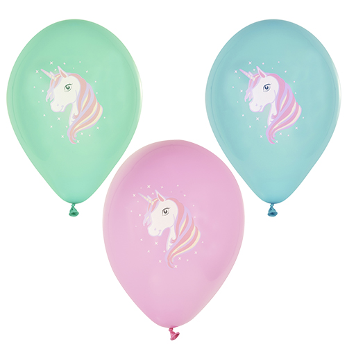 6 Luftballons Ø 29 cm farbig sortiert "Unicorn"
