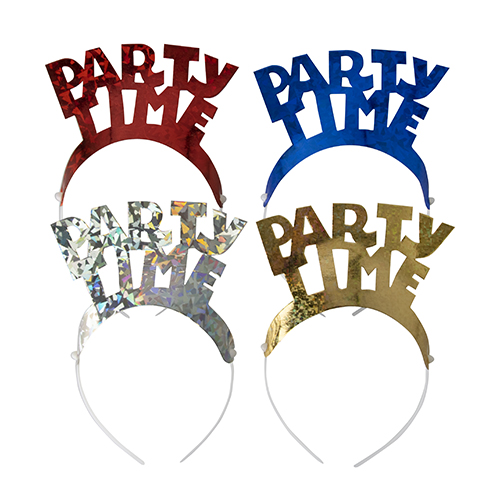 4 Haarreifen farbig sortiert "Party Time" "Metallic"