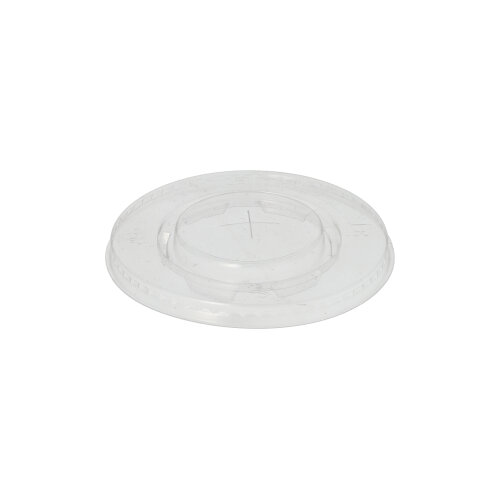 100 Deckel, PLA "pure" rund Ø 9,5 cm glasklar mit Kreuzschlitz
