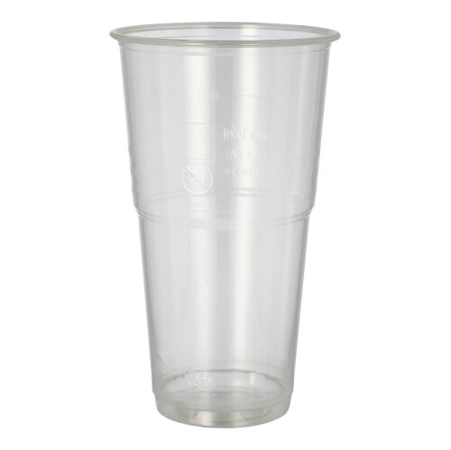 12 Kaltgetränkebecher, PLA "pure" 0,5 L Ø 9,5 cm · 16,2 cm glasklar mit Schaumrand