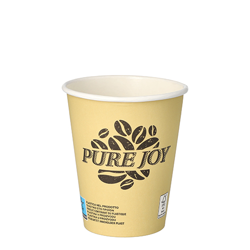 50 Trinkbecher, Pappe 0,2 L Ø 8 cm · 9,2 cm creme "Pure Joy"