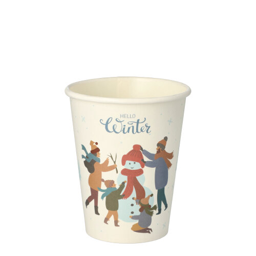 50 Trinkbecher, Pappe 0,2 L Ø 8 cm · 9,2 cm "Hello Winter"
