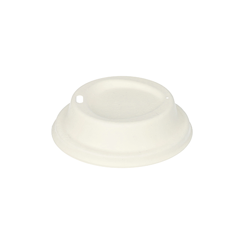 50 Dom-Deckel, Zuckerrohr "pure" rund Ø 9 cm · 2,5 cm weiss