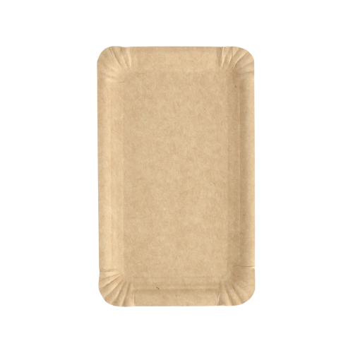 250 Teller, Pappe "pure" eckig 11 cm x 17,5 cm braun