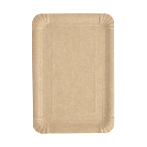 250 Teller, Pappe "pure" eckig 16,5 cm x 23 cm braun