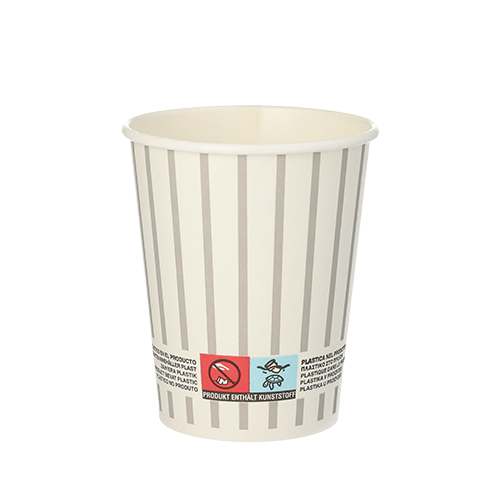 20 Trinkbecher, Pappe 0,2 L Ø 8 cm · 9,1 cm grau/silber "Wine / Gin Tonic"