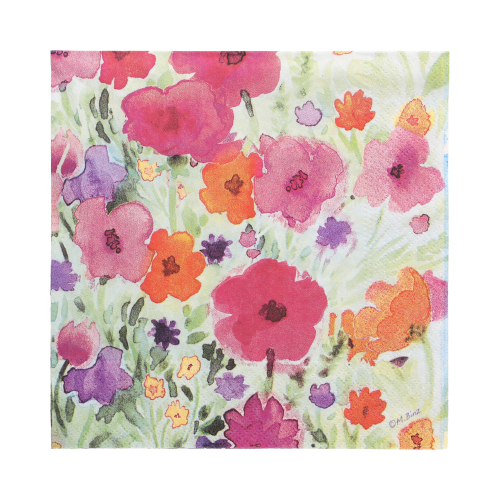 20 Servietten, 3-lagig 1/4-Falz 33 cm x 33 cm "Flower Field"