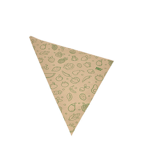 1000 Spitztüten, Kraftpapier 44 cm x 31 cm x 31 cm braun "Fruits & Vegs" Füllinhalt 750 g