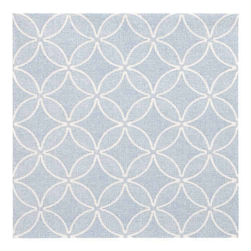 50 Servietten "ROYAL Collection" 1/4-Falz 40 cm x 40 cm arktikblau "Circle Flowers"