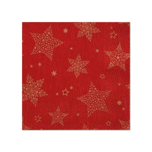 20 Servietten, 3-lagig 1/4-Falz 25 cm x 25 cm bordeaux "Christmas Shine"