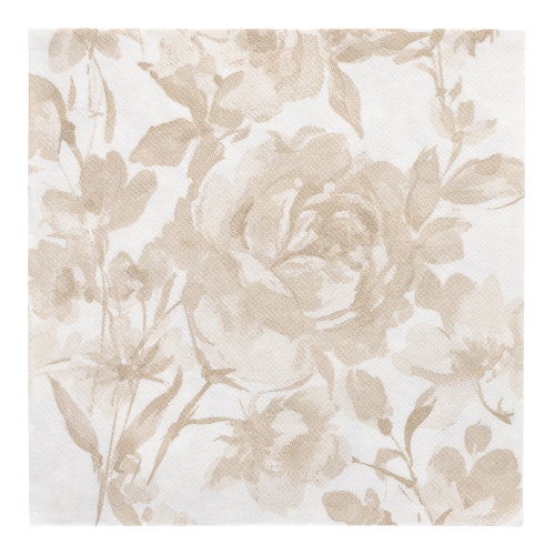 50 Servietten "ROYAL Collection" 1/4-Falz 40 cm x 40 cm sand "Rose"