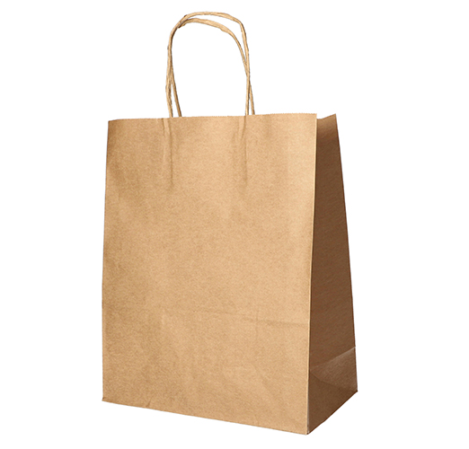25 Tragetaschen, Papier 44 cm x 32 cm x 17 cm braun mit gedrehtem Tragegriff