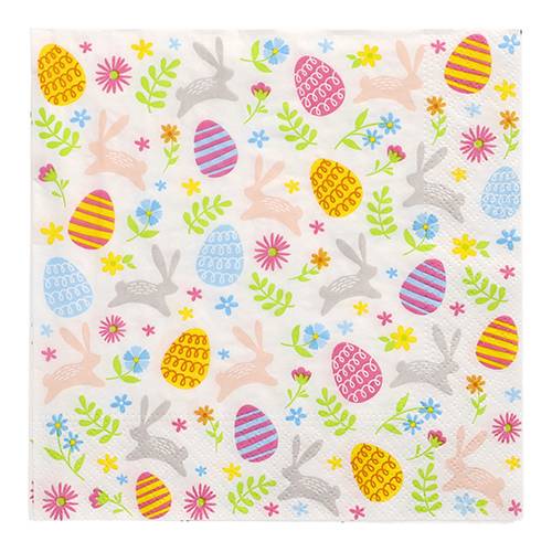 20 Servietten, 3-lagig 1/4-Falz 33 cm x 33 cm "Happy Easter"