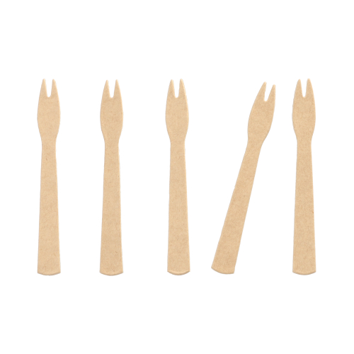 250 Pommes-Frites-Gabeln, Papier "pure" 8,5 cm braun
