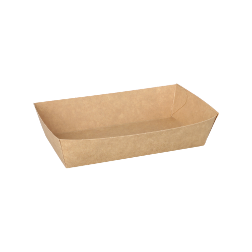 50 Snacktrays, Pappe "pure" 3,8 cm x 8,5 cm x 15,5 cm braun