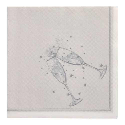 20 Servietten "ROYAL Collection" 1/4-Falz 40 cm x 40 cm silber "Festivity"