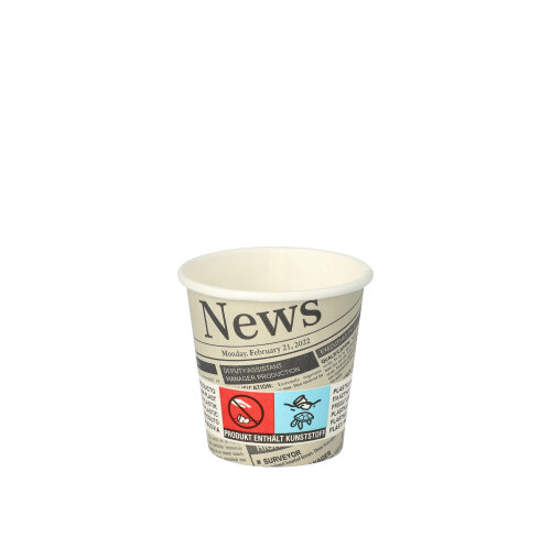 50 Trinkbecher, Pappe "To Go" 5 cl Ø 5 cm · 5 cm "Newsprint"