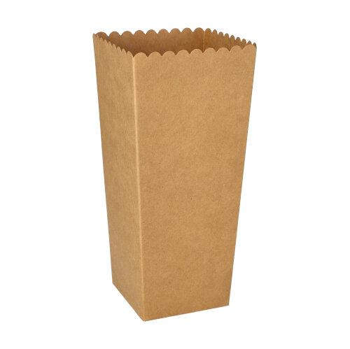 100 Popcorn-Boxen Pappe "pure" eckig 1300 ml 19,7 cm x 7 cm x 7 cm braun klein