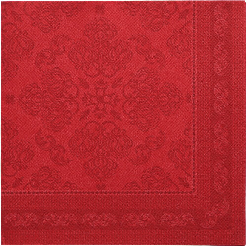50 Servietten "ROYAL Collection" 1/4-Falz 40 cm x 40 cm bordeaux "Arabesque"