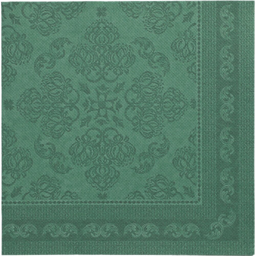 50 Servietten "ROYAL Collection" 1/4-Falz 40 cm x 40 cm dunkelgrün "Arabesque"